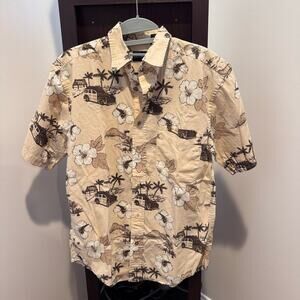 Hawaiian/Vacation Beige Button Up